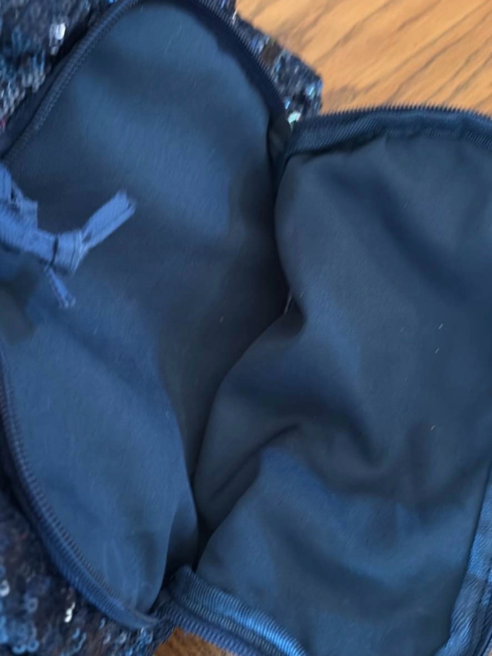 Navy Sequin Drawstring Backpack - Picture 4 of 6